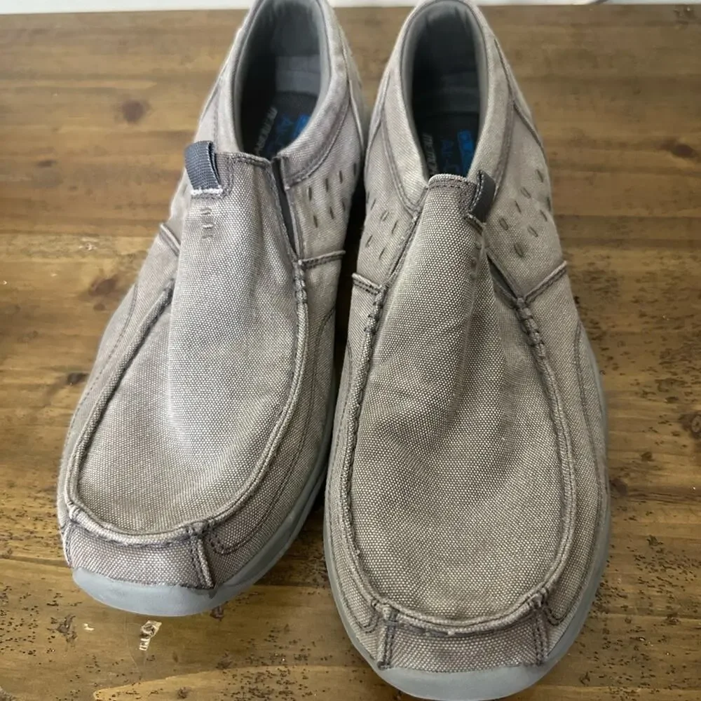 Skechers Creston Moseco Shoes Mens Sz 11.5 Charcoal Gray Relaxed Fit Slip On